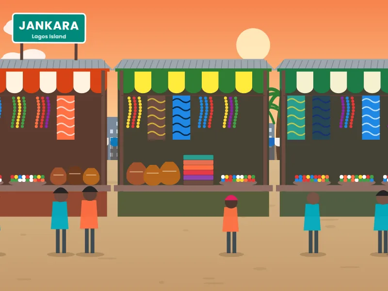 Jankara Market — Traditional items, beads, aso-oke & pottery