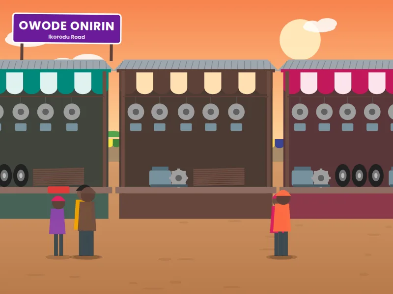 Owode Onirin Market — Used auto parts & metal